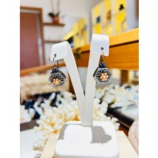 Luna Jewellery Çiçekli Antika Gümüş Küpe