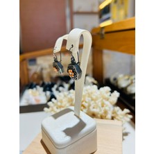 Luna Jewellery Çiçekli Antika Gümüş Küpe