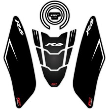 GP Kompozit Yamaha R6 2017-2023 Uyumlu Tank Pad Seti Siyah