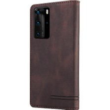 BDT Market Huawei P40 Pro Premium Deri Iki Kart Yuvaları Kickstand Premium (Yurt Dışından)