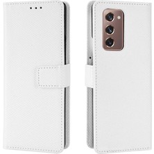 BDT Market Samsung Galaxy Z Için Kılıf Fold 2 Kapak Kickstand Manyetik Cüzdan Kart (Yurt Dışından)