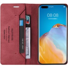 BDT Market Huawei P40 Pro Premium Deri Iki Kart Yuvaları Kickstand Premium (Yurt Dışından)