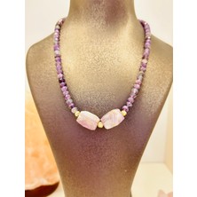 Luna Jewellery Ametist Doğal Taşlı Kolye