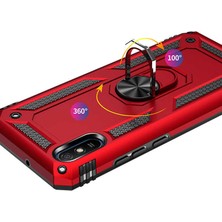 Xiaomi Redmi 9A Kılıf Yatay ve Dikey Kullanıma Özel Zırh Özelliki Yüzüklü Telefon Kılıfı