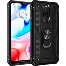 Xiaomi Redmi 8 Kılıf Yatay ve Dikey Kullanıma Özel Zırh Özelliki Yüzüklü Telefon Kılıfı