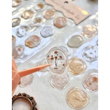 Glazed Starlight 3D Kahverengi 15 Adet Kendinden Yapışkanlı Stıcker Mühür / Damga/Sanat Çıkartmaları