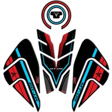 GP Kompozit Yamaha MT-09 2021-2023 Uyumlu Tank Pad Seti Kırmızı-Gri