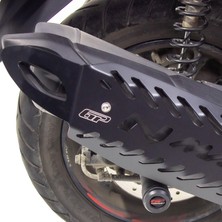 GP Kompozit Yamaha NMAX 125 / 155 2021-2024 Uyumlu Spor Egzoz Koruma Kapağı Siyah