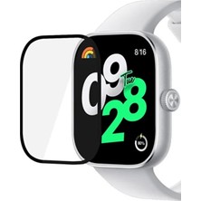 Microcase Xiaomi Redmi Watch 4 Tam Kaplayan Kavisli Ekran Koruyucu 3D Pet Film- Siyah AL3385