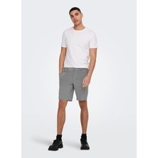 Only & Sons Chino Şort, Xl, Gri Melanj