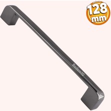 Badem10 Gölcük Oval (128 mm - 12.8 cm) Füme Metal Mobilya Mutfak Çekmece Dolabı Dolap Kapak Kulbu Kulpları