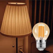 Coral Light 4 Watt Mini Top Ampul LED Filament G45 Bal Cam Rustik Ampul E27 Duy 1800K Amber Renk Işık 10 Adet