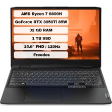 Lenovo Ideapad Gaming 3 15ARH7 Amd Ryzen 7 6800H 32GB 1tb SSD Rtx 3050TI Freedos 15.6'' Fhd Taşınabilir Bilgisayar 82SB00X6TX32