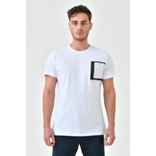 Cramp Sport Beyaz Nakış Detaylı O Yaka Standart Kalıp Erkek T-Shirt