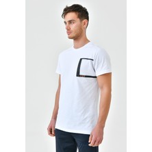 Cramp Sport Beyaz Nakış Detaylı O Yaka Standart Kalıp Erkek T-Shirt