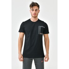 Cramp Sport Siyah Nakış Detaylı O Yaka Standart Kalıp Erkek T-Shirt