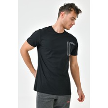 Cramp Sport Siyah Nakış Detaylı O Yaka Standart Kalıp Erkek T-Shirt