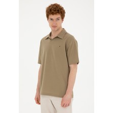U.S. Polo Assn. Erkek Comfort Fit Polo Yaka Haki Tişört 50282242-VR027