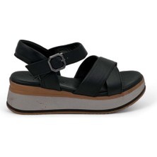 Voyager 9714 Kadın Deri Sandalet - Siyah - 40