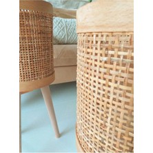 Bohemian Toprak Design Bohem, Bambu, Rattan Ayaklı Saksı, Saksılık , Ahşap Saksı