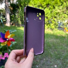 Bumudur Aksesuar iPhone 11 Kamera Korumalı Altın Renkli Mor Silikon Kılıf