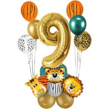 Kidspartim 9 Yaş Gold Safari Temalı Balon Seti