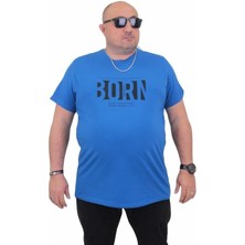 Starbattal Erkek Büyük Beden Sıfır Yaka Tişört Born 24143 Saks