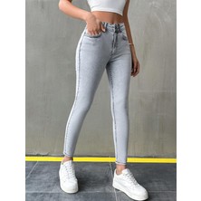 Polo State Kadın Likralı Sknny Kot Pantolon Gri