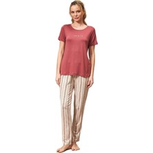 Pjs Kadın Bordo Pijama Takımı 25135