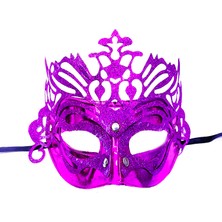 Himarry Metalik Fuşya Pembe Renk Masquerade Kelebek Simli Parti Maskesi 23X14 cm