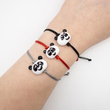 Hanecambaz Murano Cam Panda Bileklik