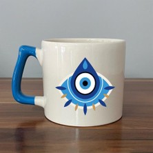 Mor Mürekkep Ankh Sembol-Nazar Boncuğu Sekans Sayılar 1.1.7.1 (Nazardan Korunma) Mavi Kulplu D Kupa