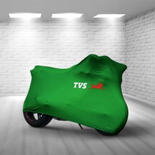Ultra Shop Tvs Wego Yeşil Kumaş Motosiklet Brandası Logo Baskılı Penye Kumaş Motosiklet Branda