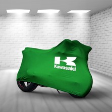 Ultra Shop Kawasaki Z 900  Yeşil Kumaş Motosiklet Brandası Logo Baskılı Penye Kumaş Motosiklet Branda