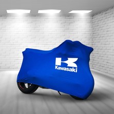 Ultra Shop Kawasaki Z 800 Mavi Kumaş Motosiklet Brandası Logo Baskılı Penye Kumaş Motosiklet Branda