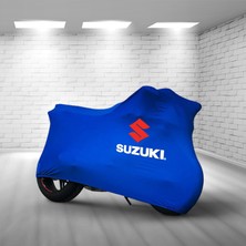 Ultra Shop Suzukı Gsx-S 750 Abs Mavi Kumaş Motosiklet Brandası Logo Baskılı Penye Kumaş Motosiklet Branda