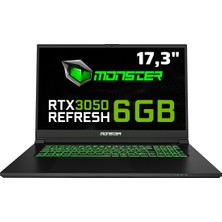 Monster Abra A7 V15.1.2 Intel Core I7 12700H 32 GB Ram 1 Tb SSD 6 GB Rtx 3050 Freedos 17,3" Fhd 144 Hz Oyun Bilgisayarı