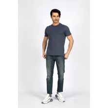Lee Cooper Marelo Erkek %100 Pamuk O Yaka T-Shirt İndigo