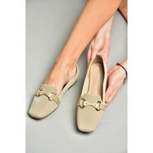 Fox Shoes S820234704 Ten Kumaş Kadın Babet