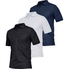 Ghassy Co. Erkek 3'lü Set Taktik Polo Yaka Gömlek Hızlı Kuruma Nem Emici Pique Jersey Golf T-Shir
