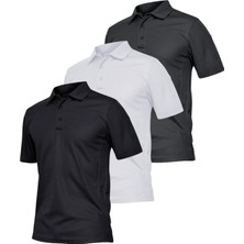 Ghassy Co. Erkek 3'lü Set Taktik Polo Yaka Gömlek Hızlı Kuruma Nem Emici Pique Jersey Golf T-Shir