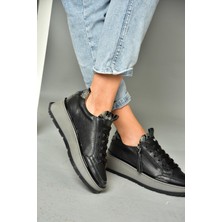 Fox Shoes P555306603 Siyah Deri Spor Ayakkabı Sneakers