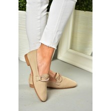 Fox Shoes S250410204 Ten Triko Kumaş Kadın Babet