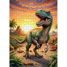 Ekart Ahşap Mdf Puzzle Yapboz Gün Batımı ve Trex 500 Parça 50*70 cm