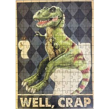 Ekart Ahşap Mdf Puzzle Yapboz Dinozor T-Rex Tuvalette 120 Parça 25*35 cm