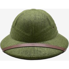 Külah Erkek Doğal Hasır Haki Safari Keşif Şapkası