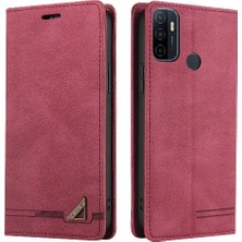 SZY Mall Oppo A53 2020 Kickstand Premium Deri Için Kılıf Iki Kart Yuvaları Prim (Yurt Dışından)