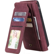 SZY Mall IPhone 15 Için Kılıf Manyetik Cüzdan Flip Folio Kart Tutucu Kickstand Pu (Yurt Dışından)