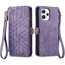 SZY Mall Redmi 12 Için Flip Case Deri Kılıf Darbeye Basit Iş (Yurt Dışından)