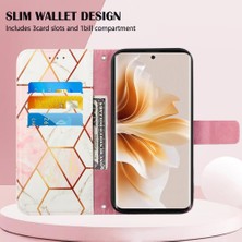 SZY Mall Oppo Oppo 11 Pro 5g Için Kickstand Pu Deri Mermer Desen Cüzdan (Yurt Dışından)